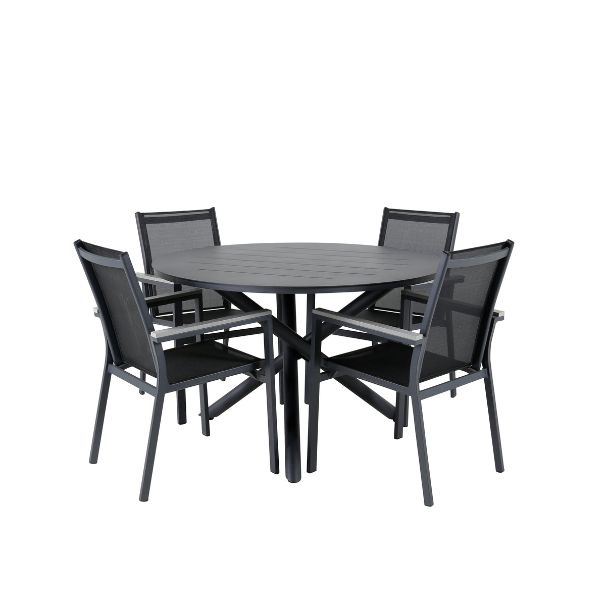 Alma & Parma Spisebord ⌀120 + Spisestole Sort