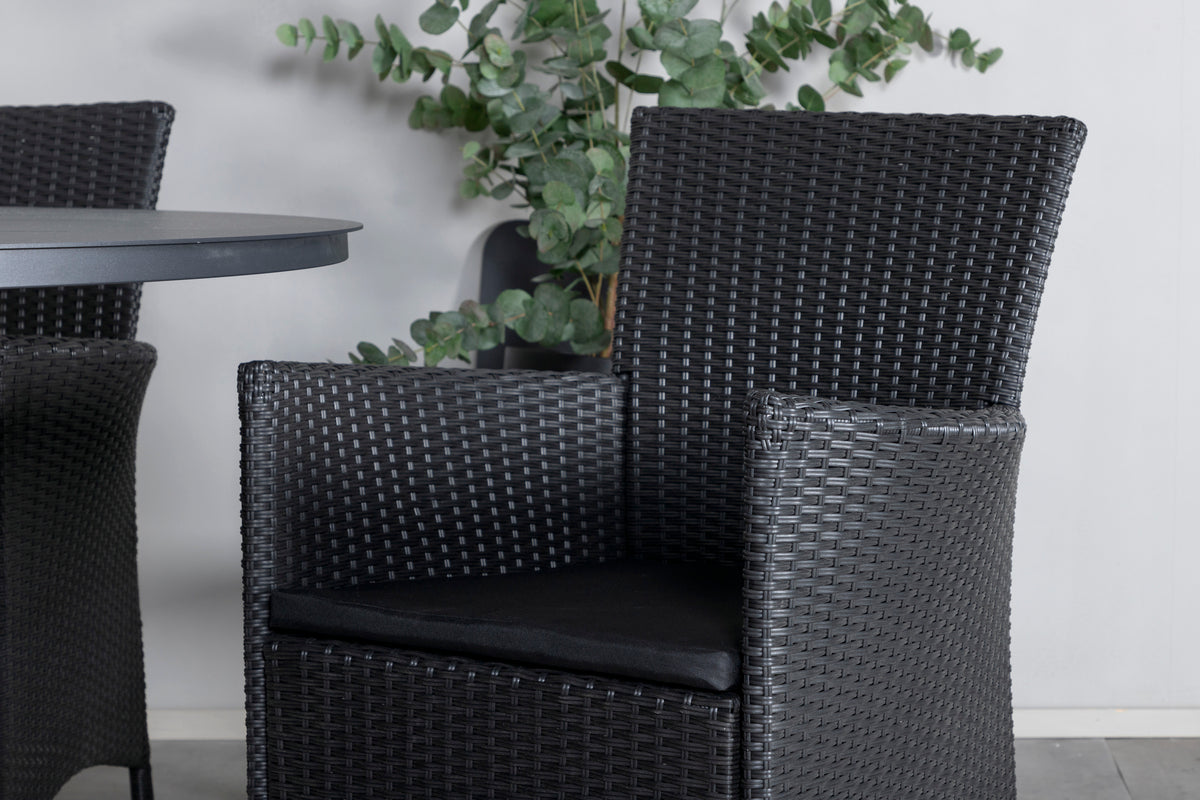 Alma & Knick Spisebord ⌀120 + Spisestole Sort