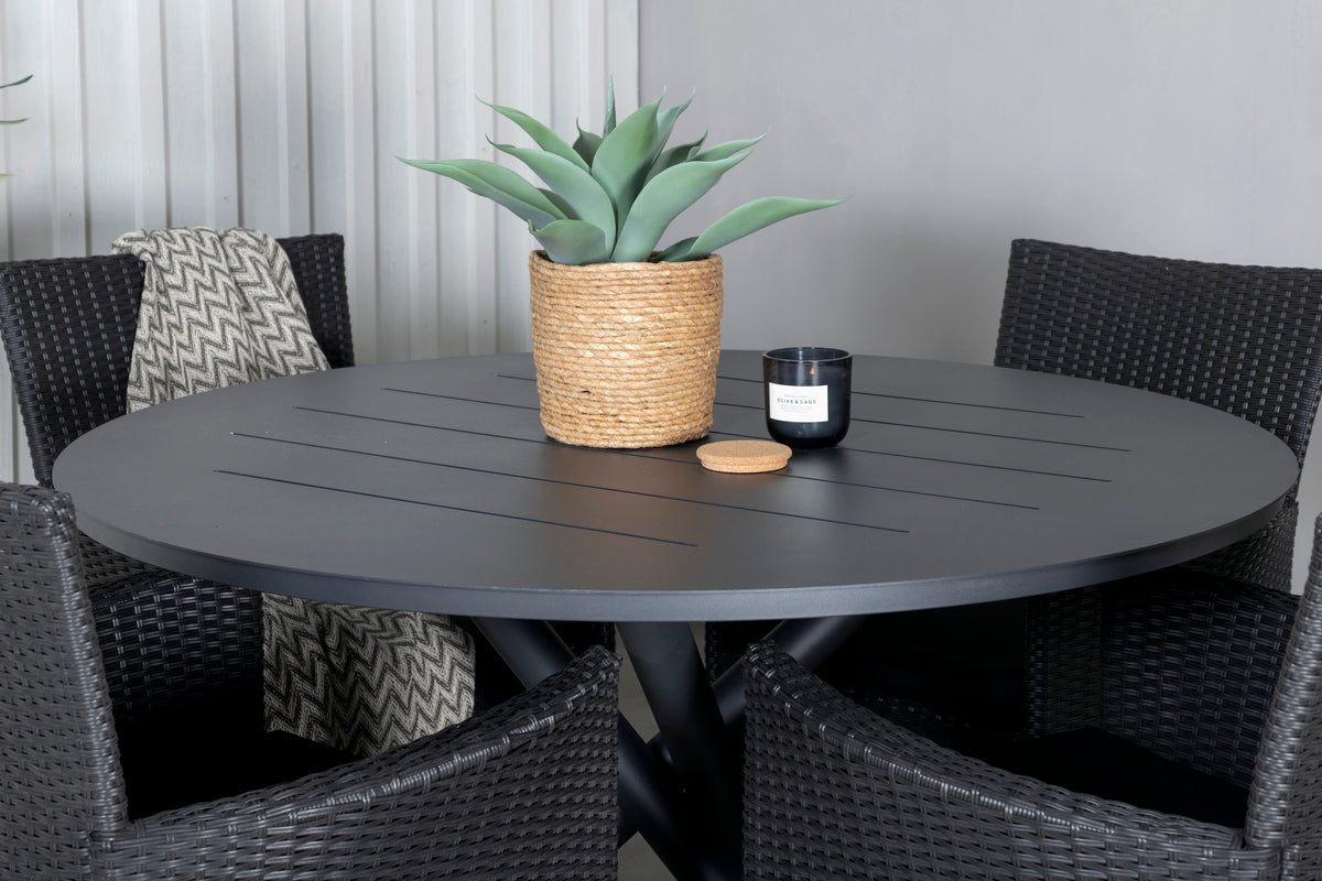 Alma & Knick Spisebord ⌀120 + Spisestole Sort