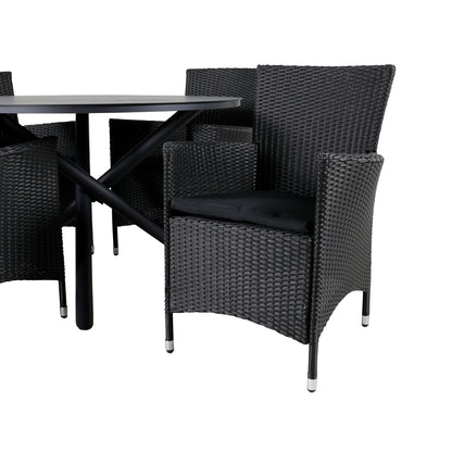 Alma & Knick Spisebord ⌀120 + Spisestole Sort