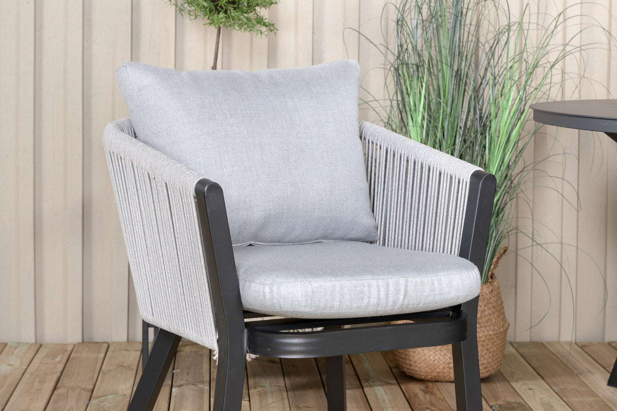 Alma & Virya Spisebord ⌀120 + Spisestole Grå