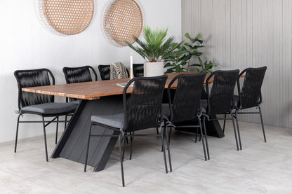 Julian & Doory Spisebordsstole Sort + Spisebord 250x100