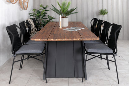 Julian & Doory Spisebordsstole Sort + Spisebord 250x100