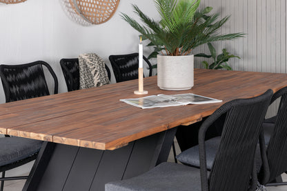 Julian & Doory Spisebordsstole Sort + Spisebord 250x100