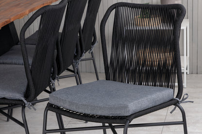 Julian & Doory Spisebordsstole Sort + Spisebord 250x100