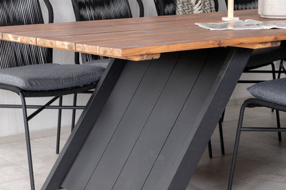 Julian & Doory Spisebordsstole Sort + Spisebord 250x100