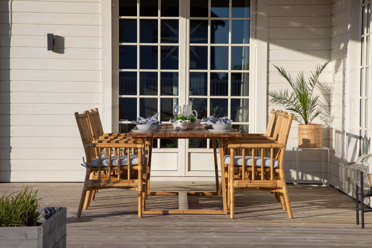 Cane & Plankton Spisestole Natur + Spisebord 220x100