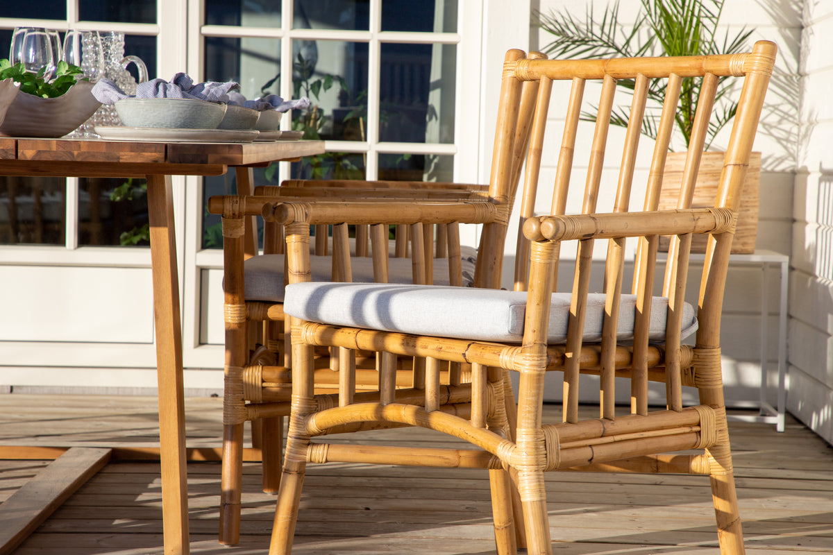 Cane & Plankton Spisestole Natur + Spisebord 220x100