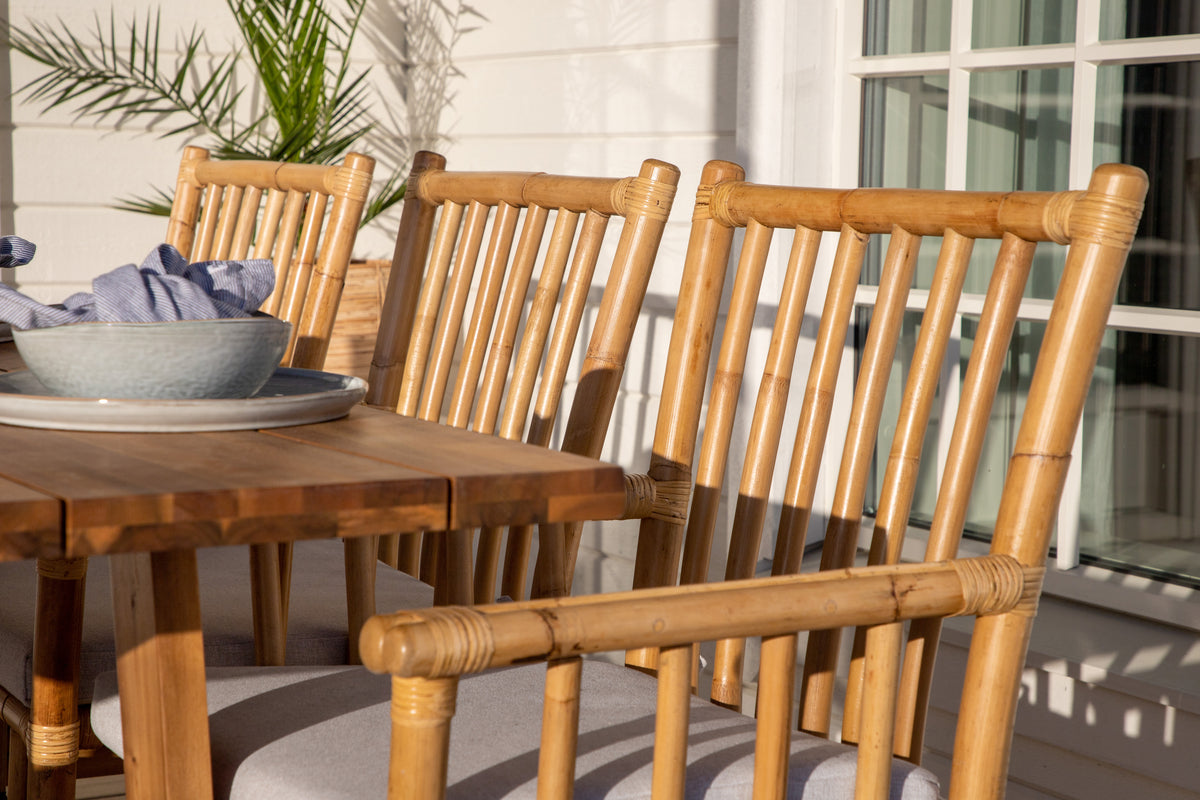 Cane & Plankton Spisestole Natur + Spisebord 220x100