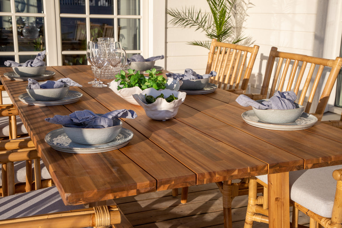 Cane & Plankton Spisestole Natur + Spisebord 220x100