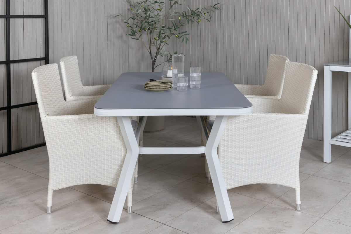 Virya & Malin Spisebord 160 x 90 + Spisestole Hvid