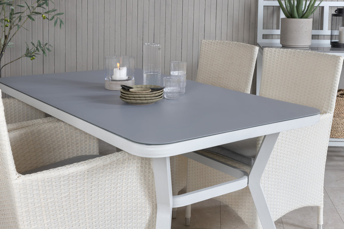 Virya & Malin Spisebord 160 x 90 + Spisestole Hvid