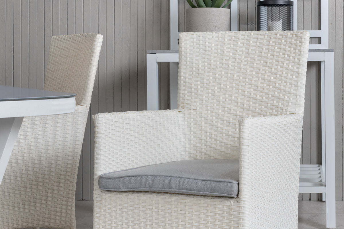 Virya & Malin Spisebord 160 x 90 + Spisestole Hvid