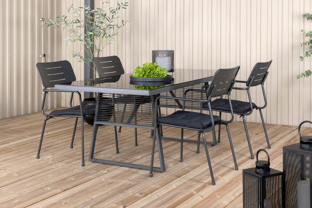 Nicke & Dallas Spisestole Sort + Spisebord 193x90