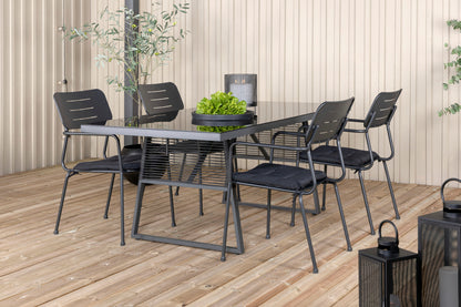 Nicke & Dallas Spisestole Sort + Spisebord 193x90