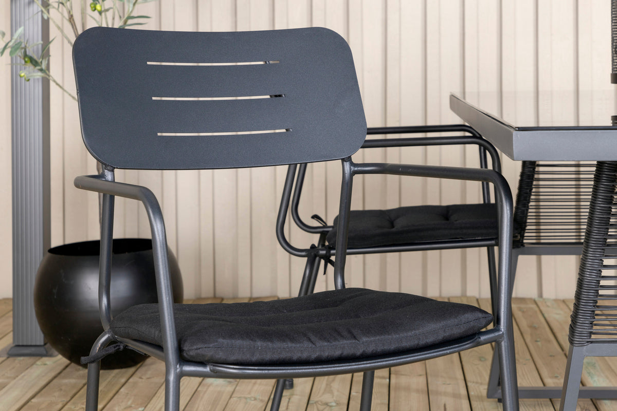 Nicke & Dallas Spisestole Sort + Spisebord 193x90