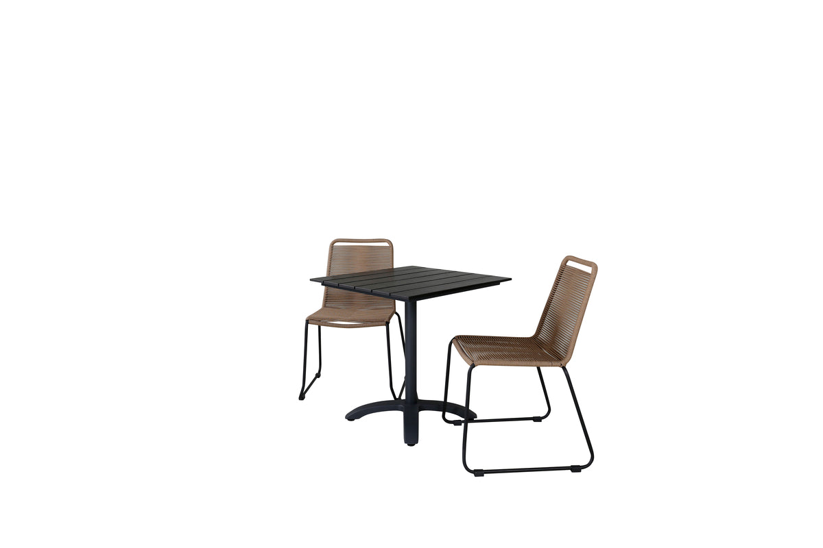 Colorado & Lindos Cafébord 70x70 + Spisestole Brun