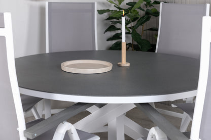 Albany & Copacabana Positionsstole 2-pak Grå + Runde Spisebord ø140 Grå