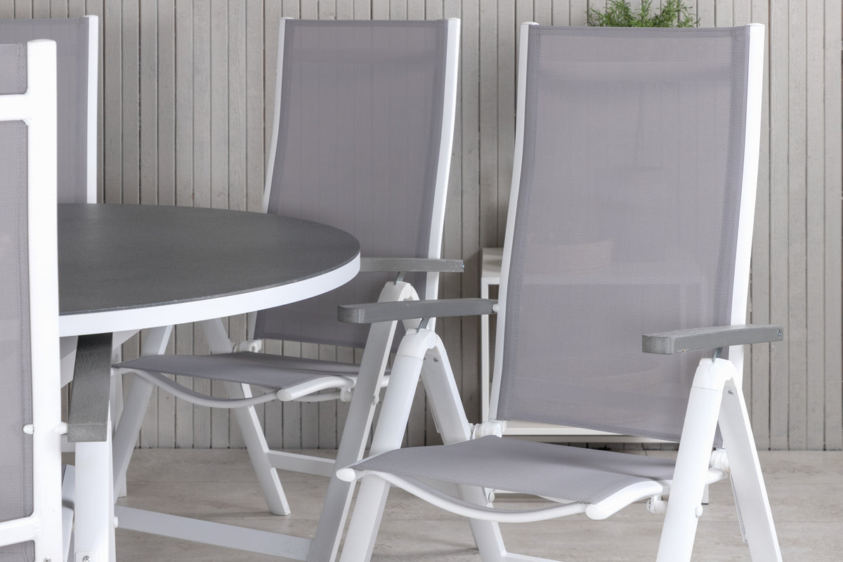 Albany & Copacabana Positionsstole 2-pak Grå + Runde Spisebord ø140 Grå