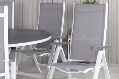 Albany & Copacabana Positionsstole 2-pak Grå + Runde Spisebord ø140 Grå