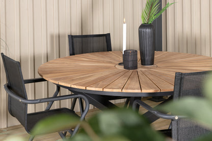 Alina & Mexico Spisestole Sort + Spisebord ⌀140