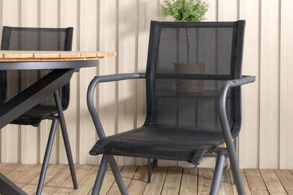 Alina & Mexico Spisestole Sort + Spisebord ⌀140