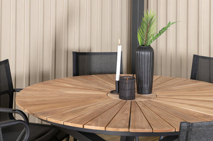 Alina & Mexico Spisestole Sort + Spisebord ⌀140