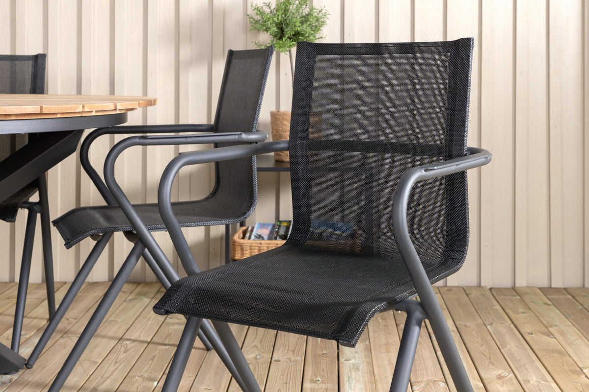 Alina & Mexico Spisestole Sort + Spisebord ⌀140