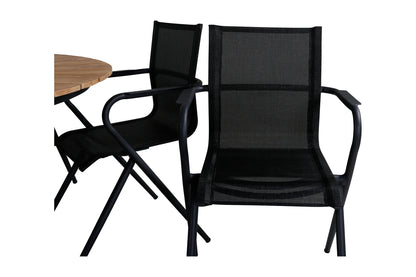 Alina & Mexico Spisestole Sort + Spisebord ⌀140