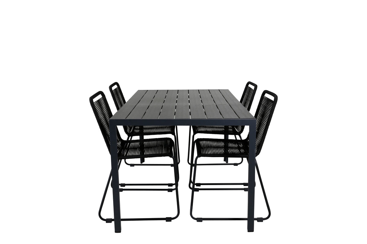 Spisestuesæt Sort Sort