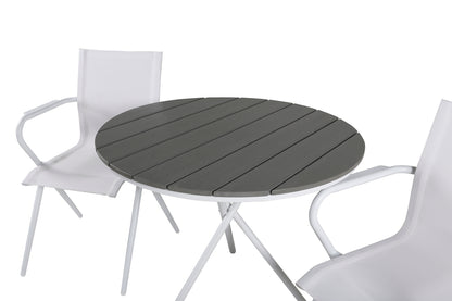 Alina & Parma Spisestole Hvid + Cafebord ⌀90