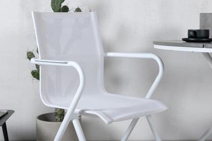 Alina & Parma Spisestole Hvid + Cafebord ⌀90