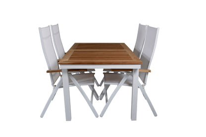 Panama Positionsstole Hvid + Spisebord 160 x 90