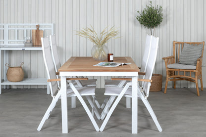 Panama Positionsstole Hvid + Spisebord 160 x 90