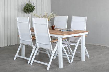 Panama Positionsstole Hvid + Spisebord 160 x 90