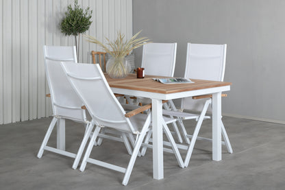 Panama Positionsstole Hvid + Spisebord 160 x 90