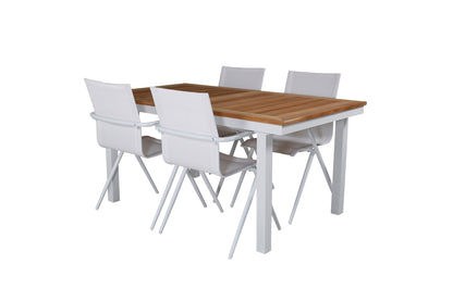 Alina & Panama Spisestole Hvid + Rektangulære Spisebord 160x90x75 Hvid