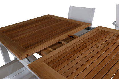 Alina & Panama Spisestole Hvid + Rektangulære Spisebord 160x90x75 Hvid