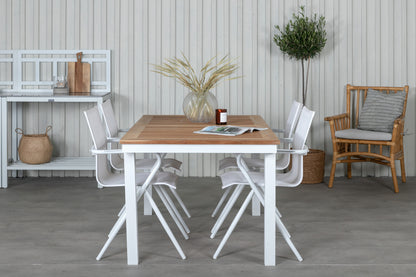 Alina & Panama Spisestole Hvid + Rektangulære Spisebord 160x90x75 Hvid