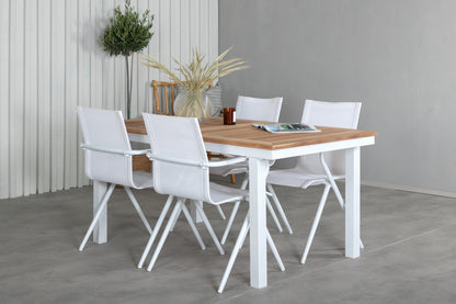 Alina & Panama Spisestole Hvid + Rektangulære Spisebord 160x90x75 Hvid