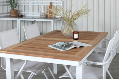 Alina & Panama Spisestole Hvid + Rektangulære Spisebord 160x90x75 Hvid