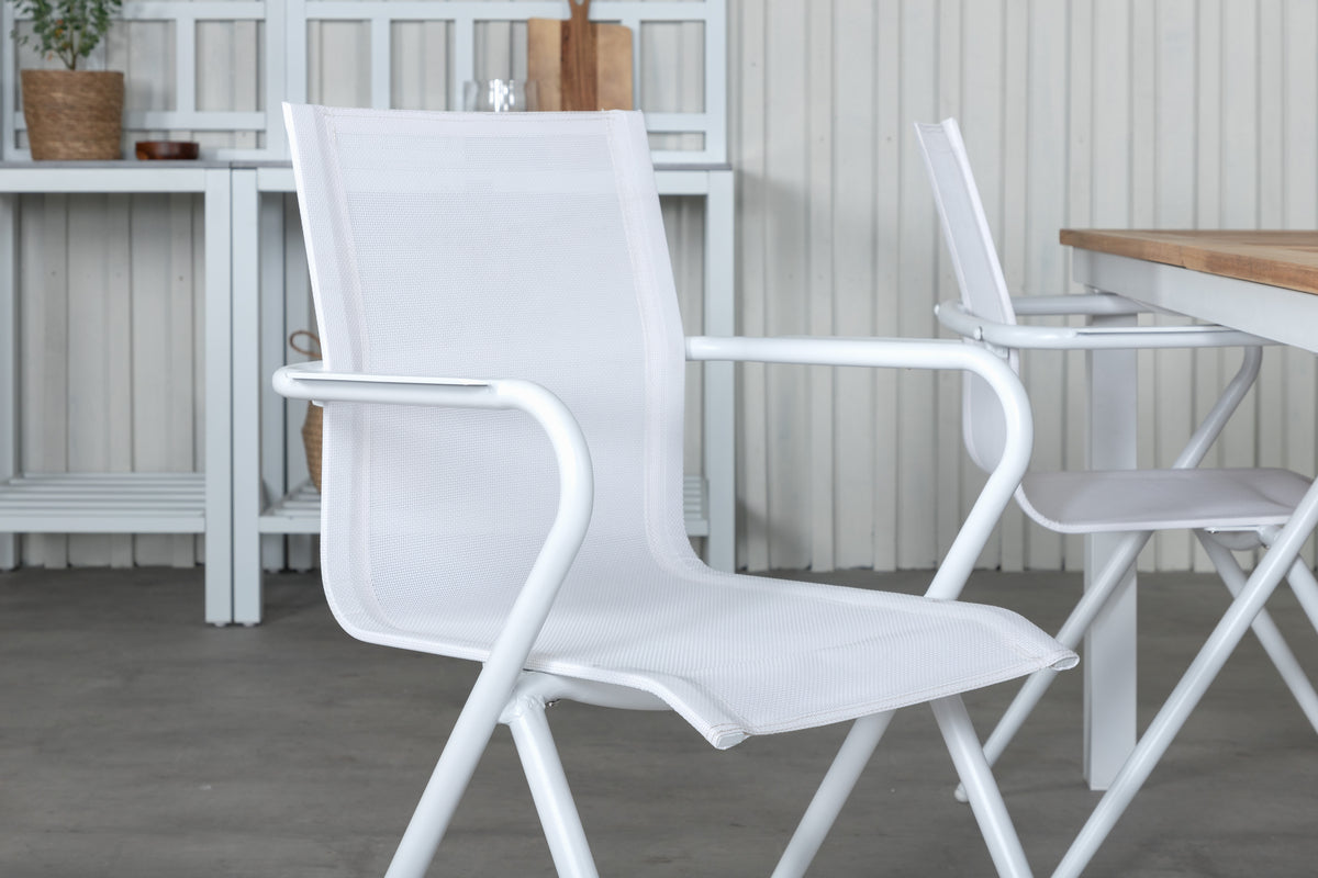 Alina & Panama Spisestole Hvid + Rektangulære Spisebord 160x90x75 Hvid