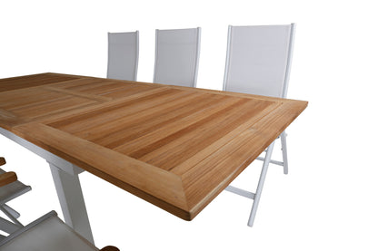 Panama Positionsstole Hvid + Rektangulære Spisebord 160x90x75 Hvid