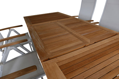 Panama Positionsstole Hvid + Rektangulære Spisebord 160x90x75 Hvid