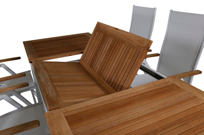 Panama Positionsstole Hvid + Rektangulære Spisebord 160x90x75 Hvid