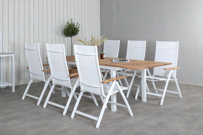 Panama Positionsstole Hvid + Rektangulære Spisebord 160x90x75 Hvid