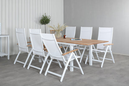 Panama Positionsstole Hvid + Rektangulære Spisebord 160x90x75 Hvid