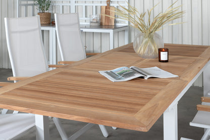 Panama Positionsstole Hvid + Rektangulære Spisebord 160x90x75 Hvid