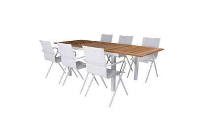 Alina & Panama Spisestole Hvid + Spisebord 160 x 90