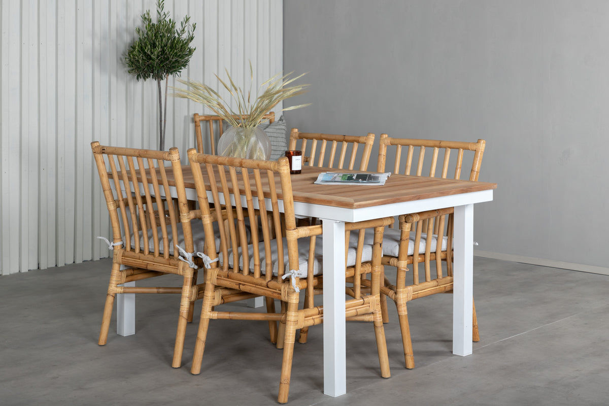 Cane & Panama Spisestole Natur + Spisebord 160 x 90